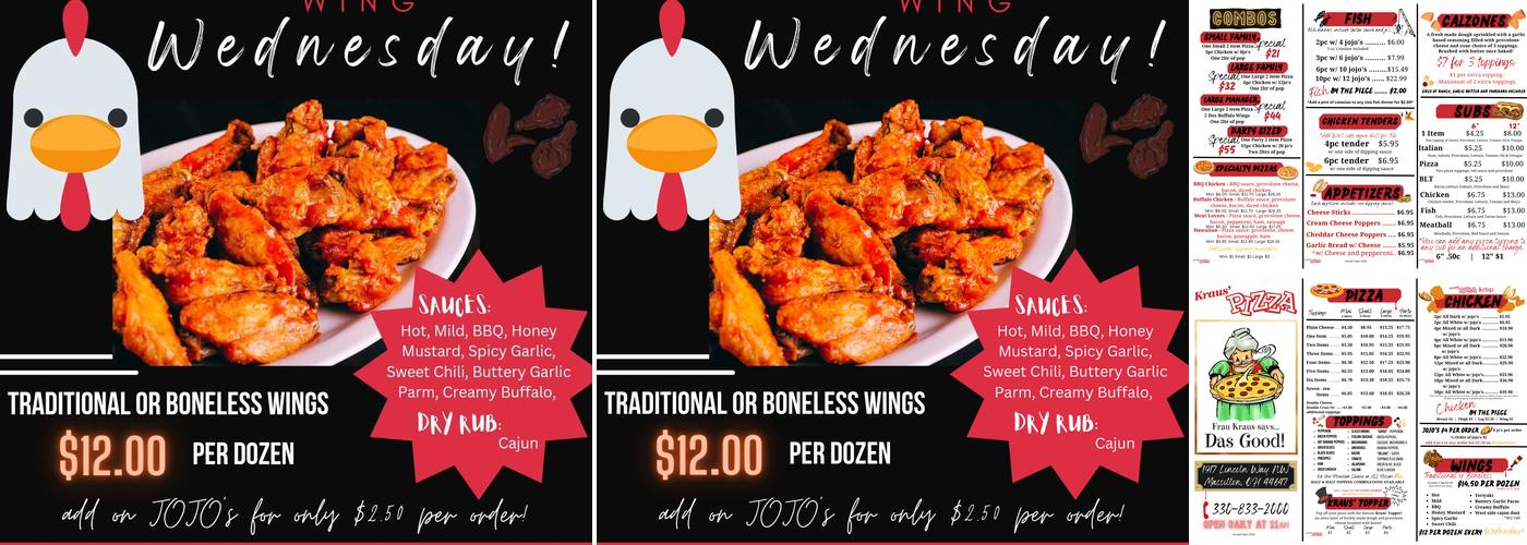 Kraus’ Pizza LincolnWay Menu