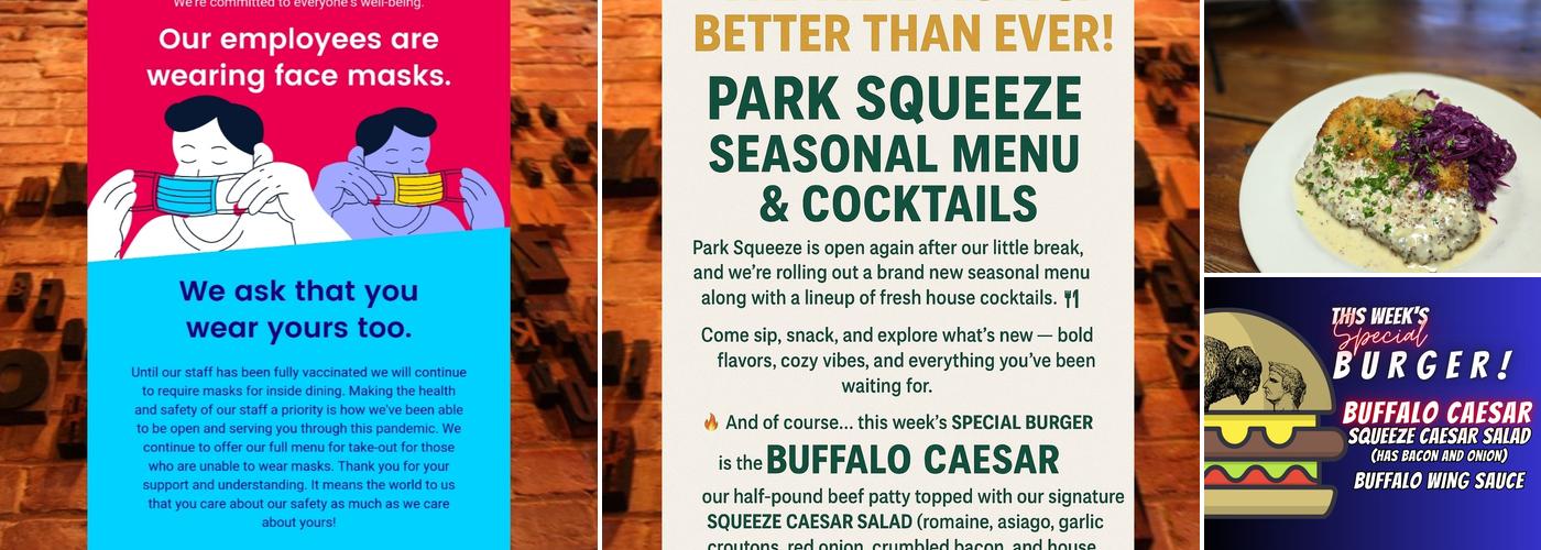 Park Squeeze Menu