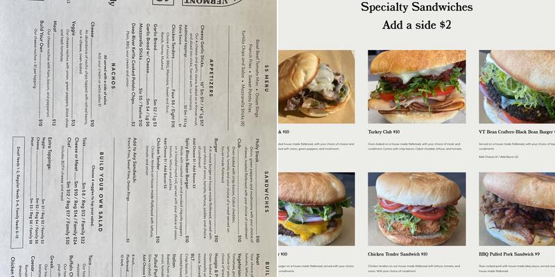 Green Peppers-- take-out only Menu