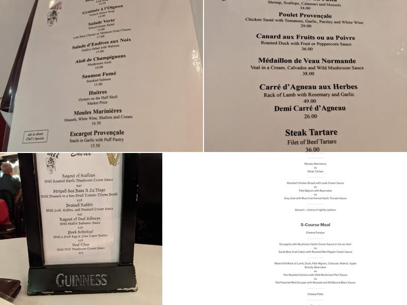 Chez Henri Restaurant & Bistro Menu