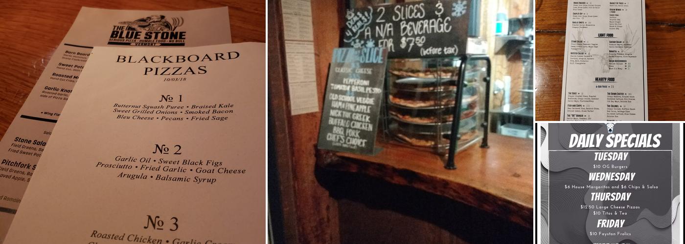 The Blue Stone Menu