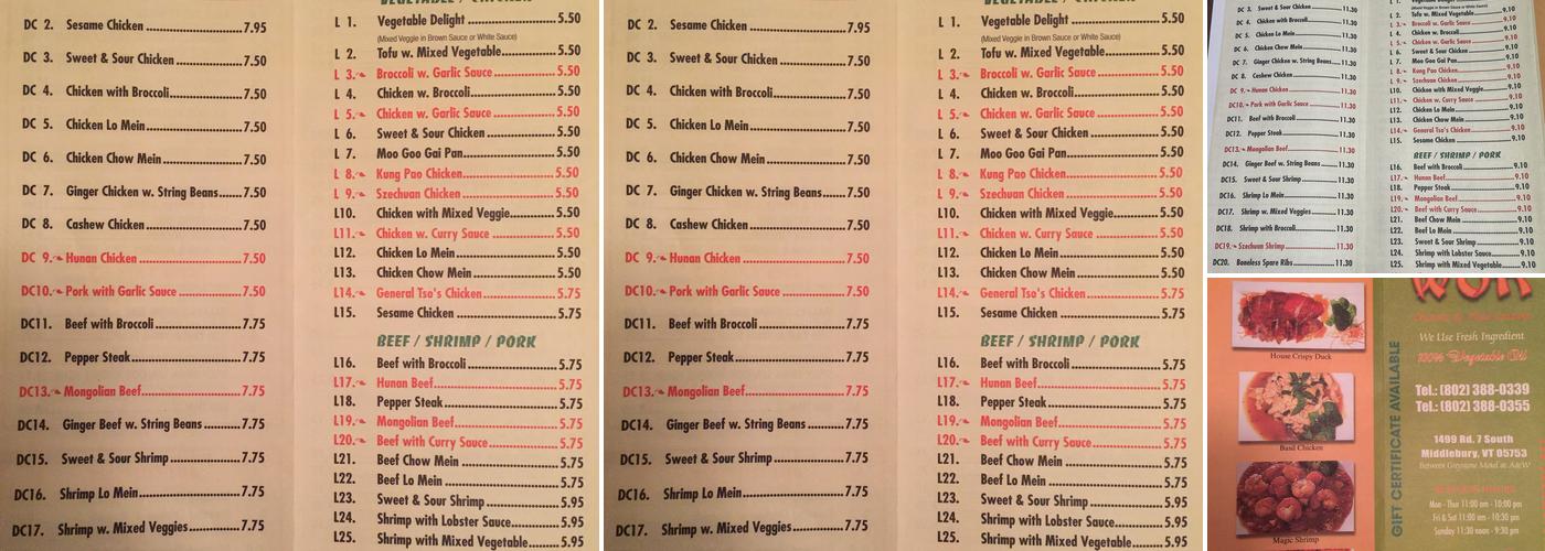 Magic Wok Menu