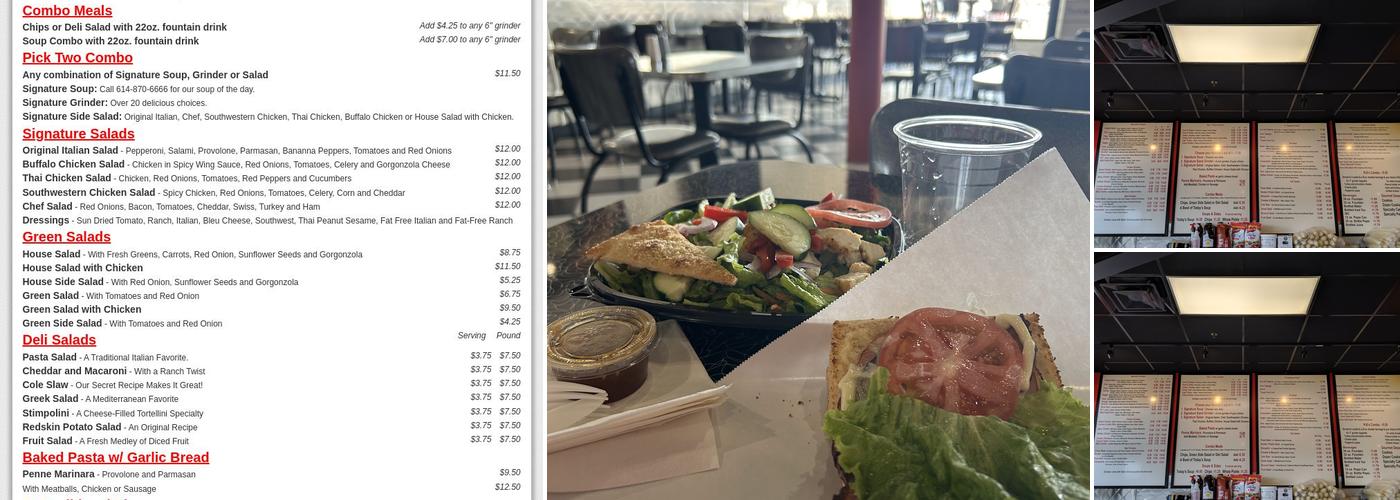 W.g. Grinders Menu