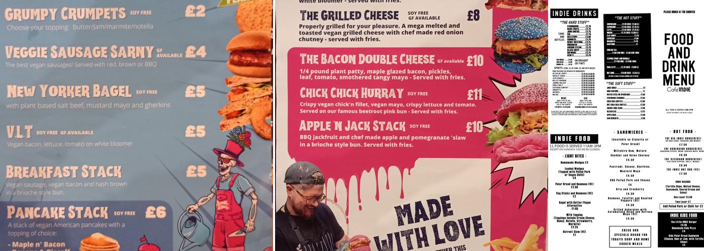 Cafe Indie Menu