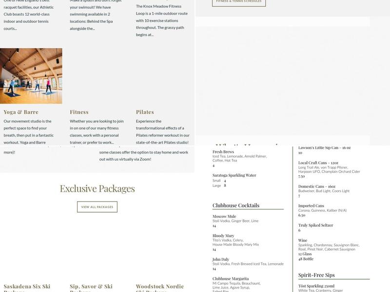 The Fairway Grill Menu