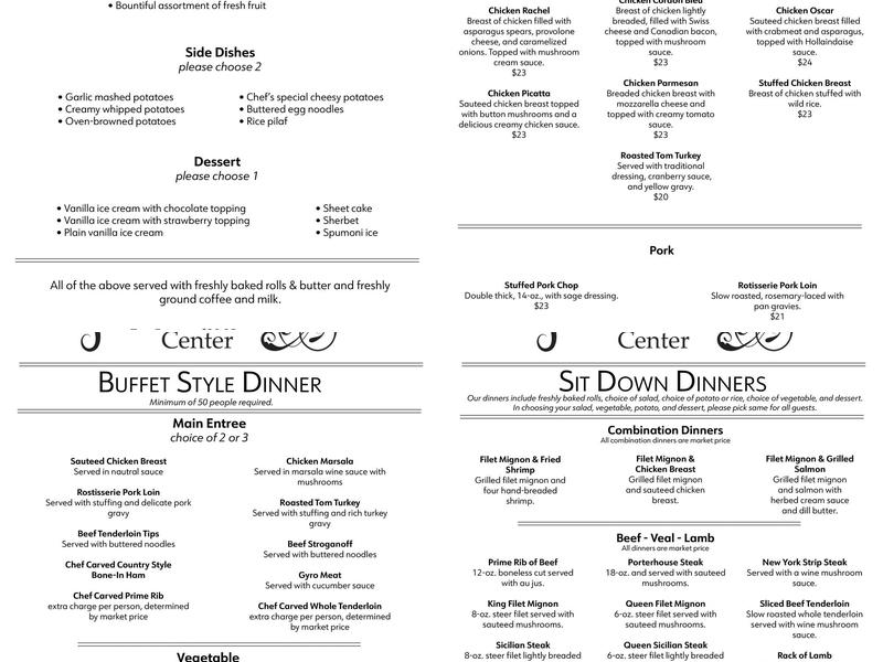 Panos Bar & Grill Menu