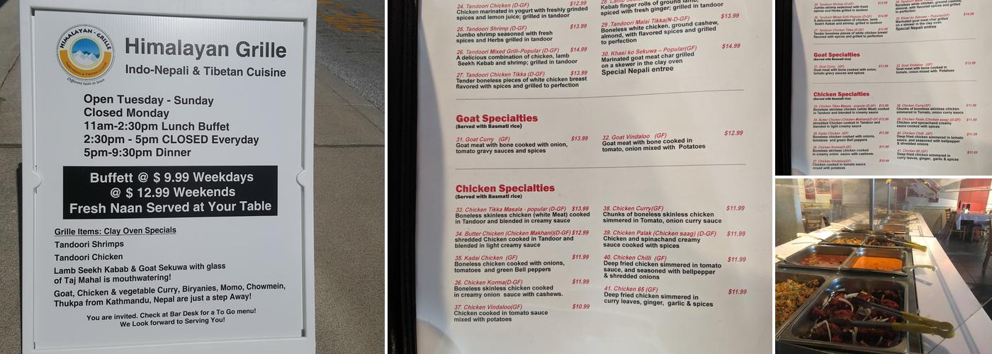 Himalayan Grille Menu