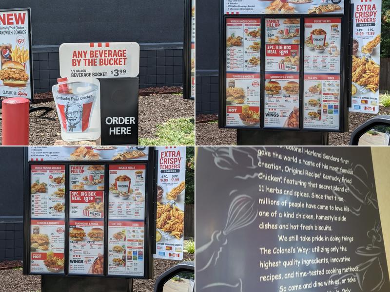 KFC Menu