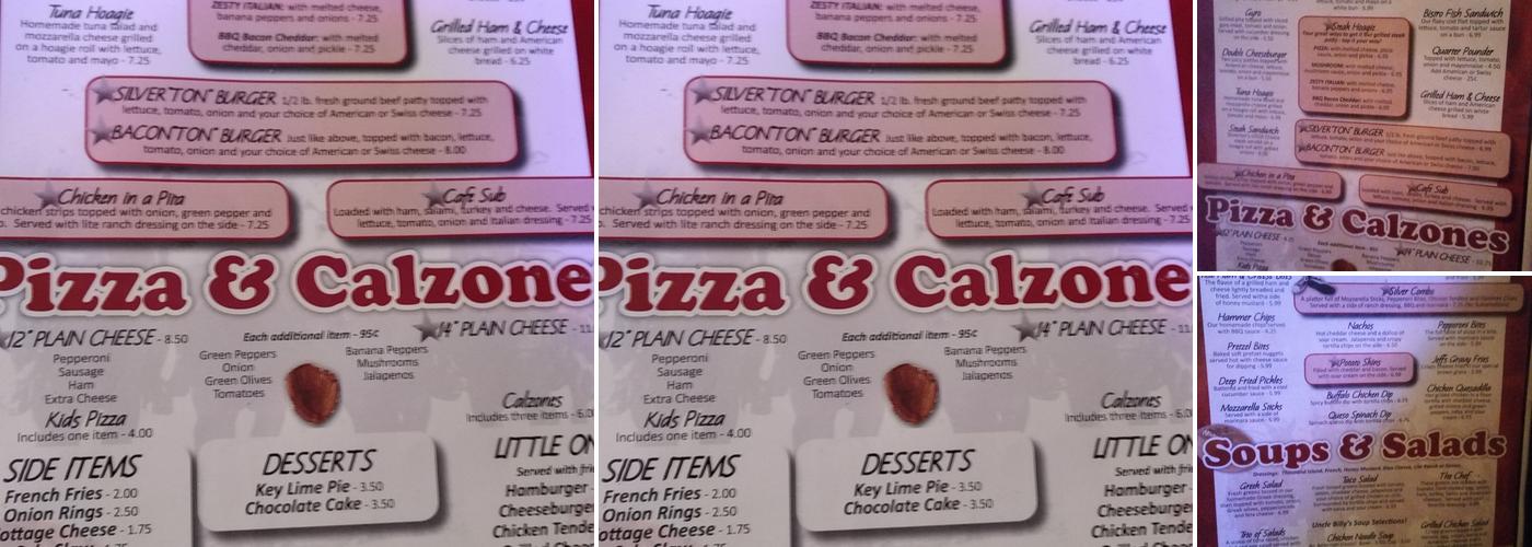 Silverton Café Menu