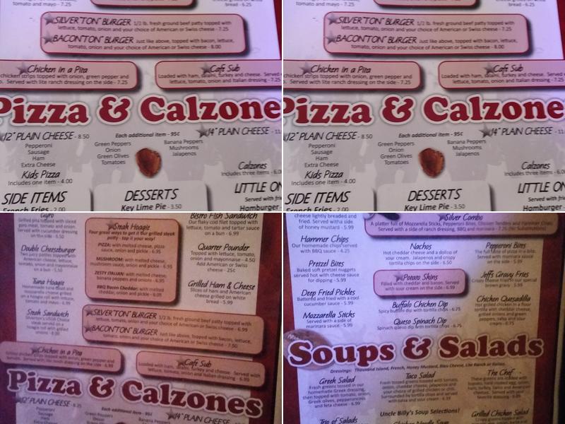 Silverton Café Menu