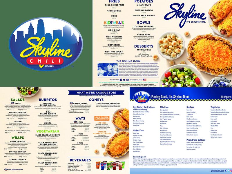 Skyline Chili Menu