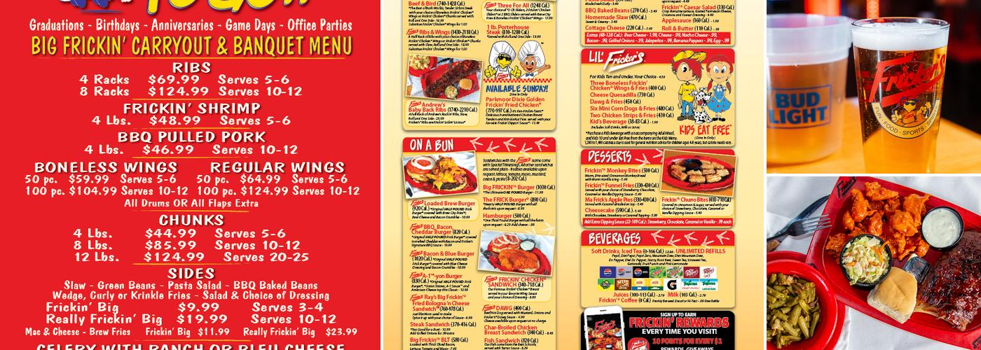 Fricker's Menu