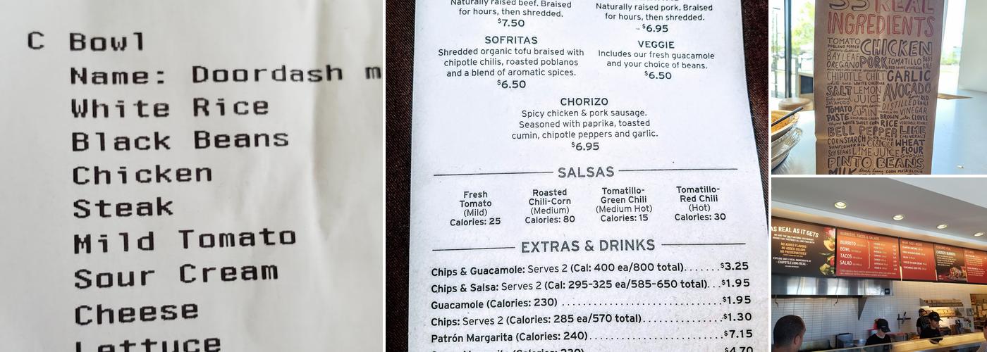 Chipotle Mexican Grill Menu