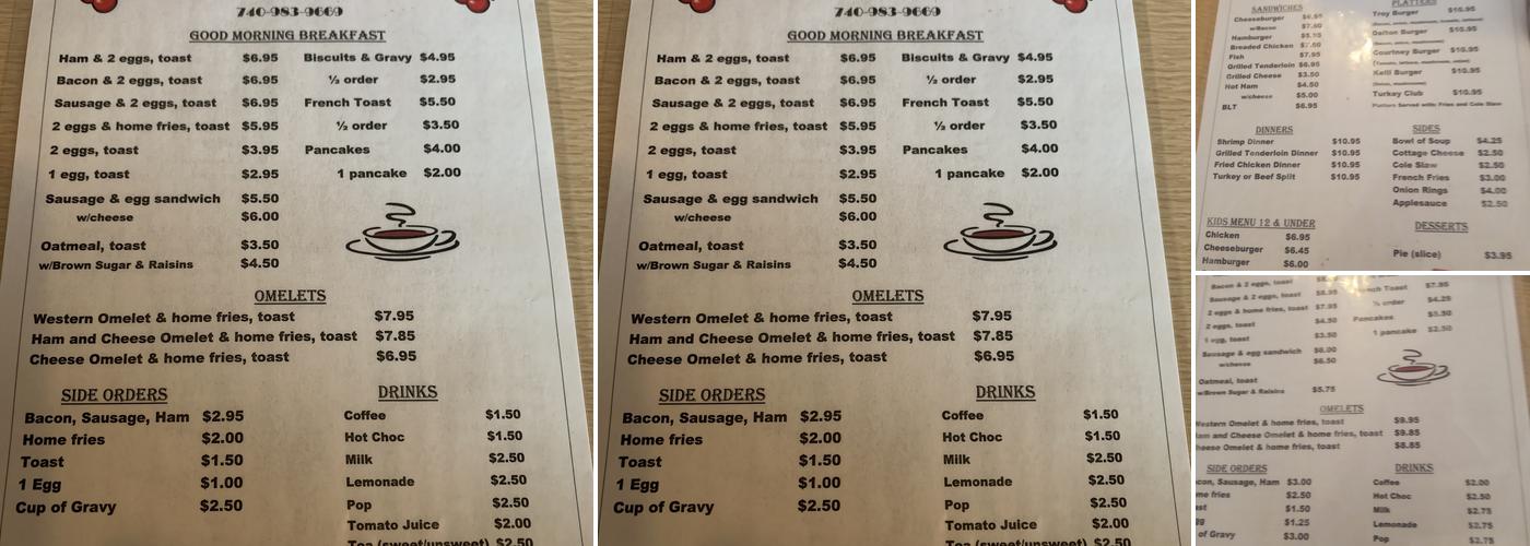 Cherry Street Diner Menu