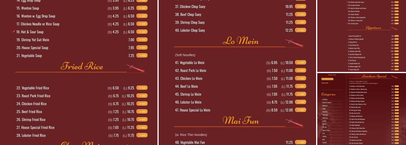 Great Wall Menu