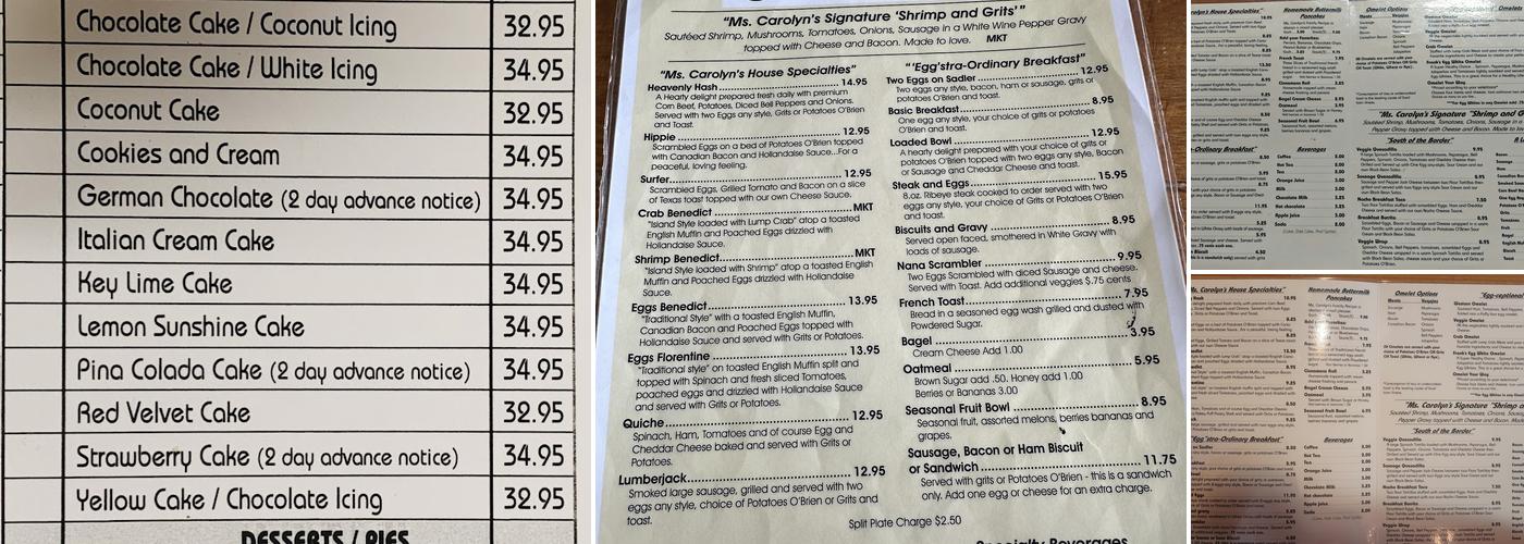 Ms. Carolyn's Restaurant, Fernandina Beach Menu, Reviews (413