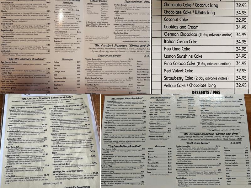 Ms. Carolyn's Restaurant Menu