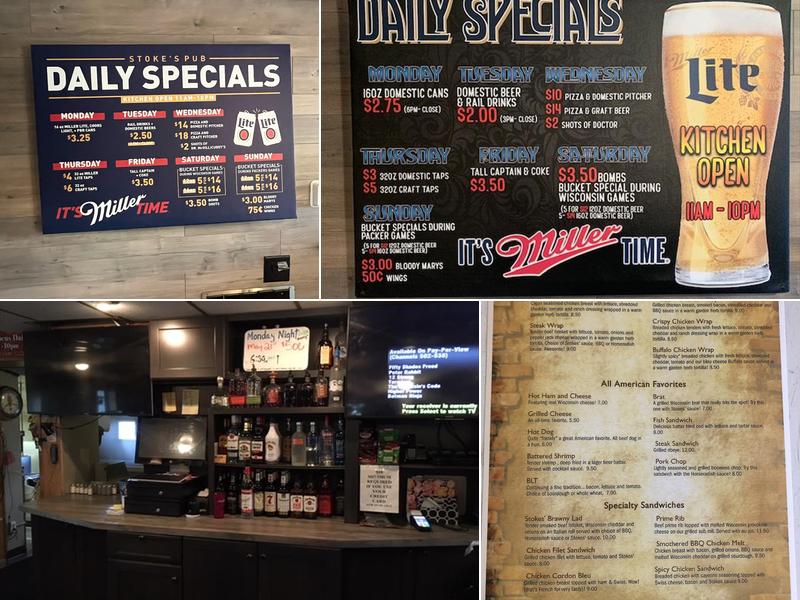 Stokes' Pub Menu