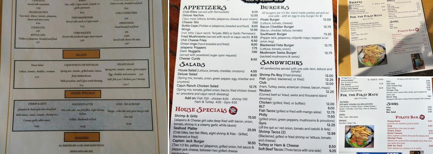 Pirate's Point Bar & Grill Menu
