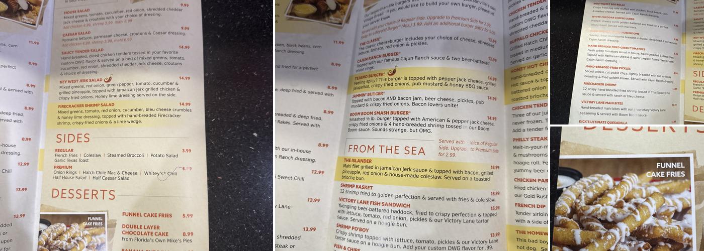 Dicks Wings and Grill - Yellow Bluff Menu