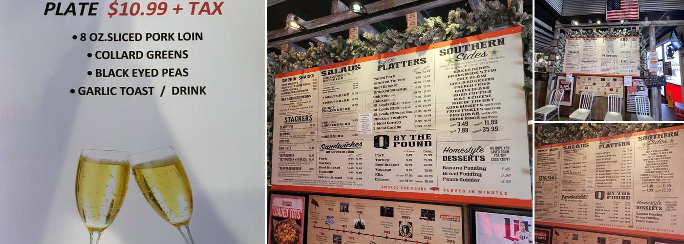 Willie Jewell’s Old School Bar-B-Q Menu