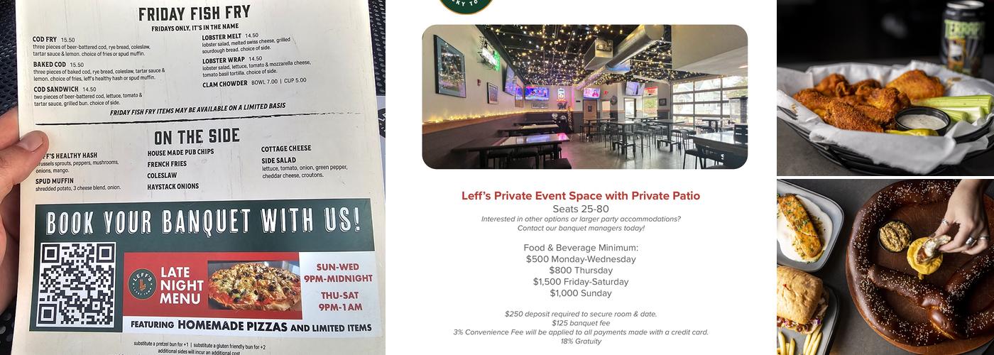 Leff's Lucky Town Menu