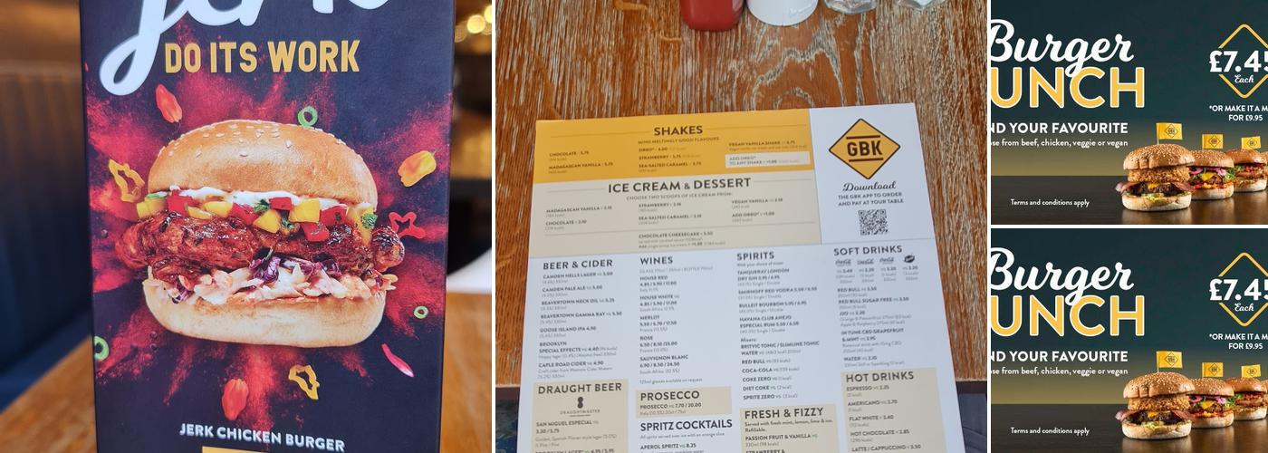 Gourmet Burger Kitchen (GBK) Menu