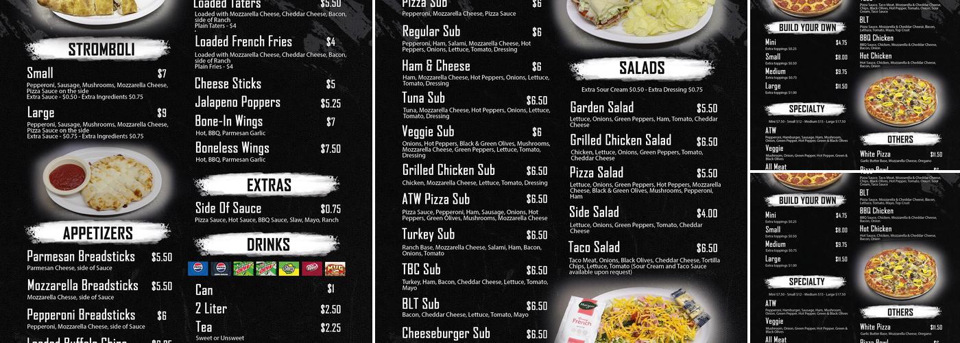 Nick's Pizza Menu