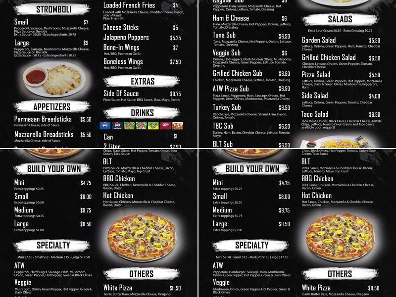 Nick's Pizza Menu