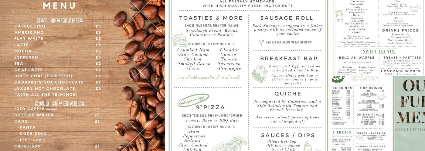Brie’s Barista Bar Menu