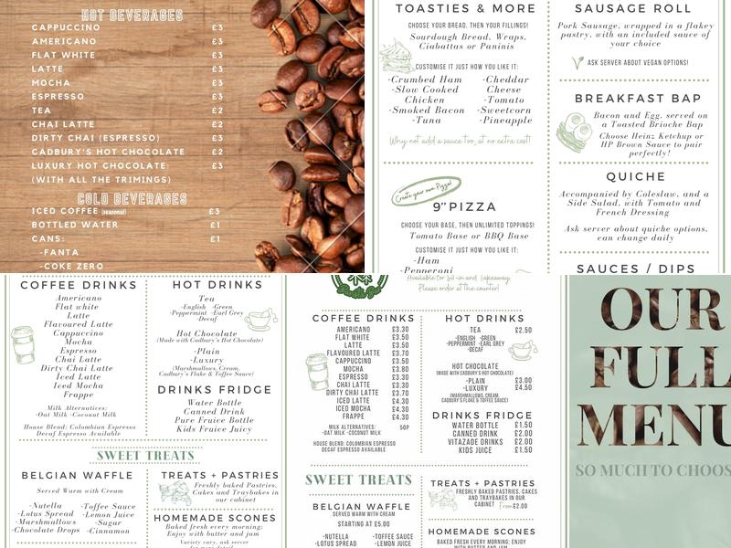 Brie’s Barista Bar Menu