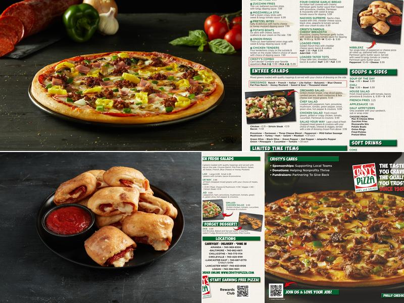 Cristy's Pizza Lancaster East Menu