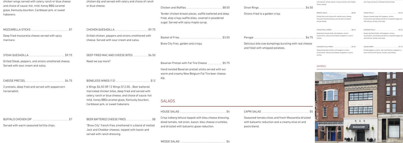 Boulevard Grill Menu