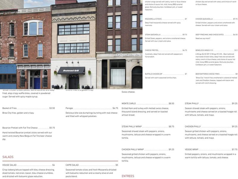 Boulevard Grill Menu