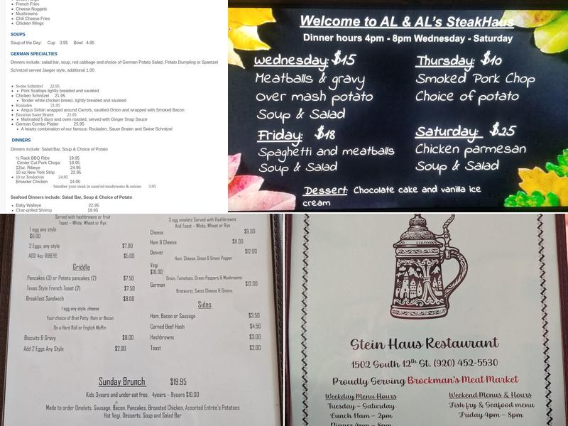 Al & Al's Steinhaus Menu