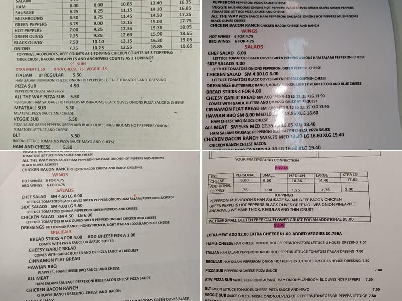 Fallsburg Pizza Your Frazeysburg Connection Menu