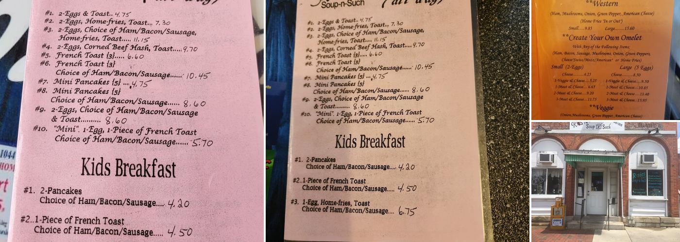 Rosies Soup N Such Menu