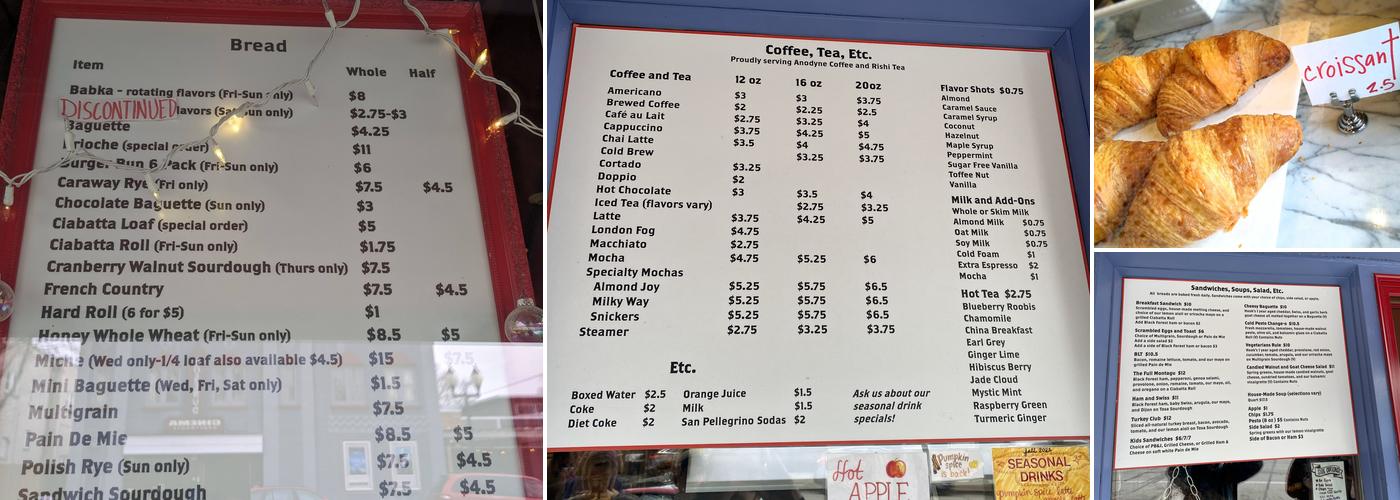 Rocket Baby Bakery Menu