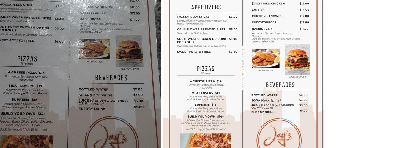 Jay's Uptown Cafe Menu
