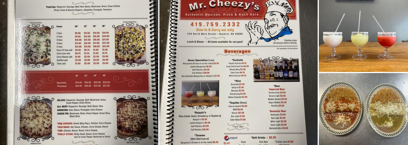 Mr. Cheezy’s and Authentic Mexican Menu
