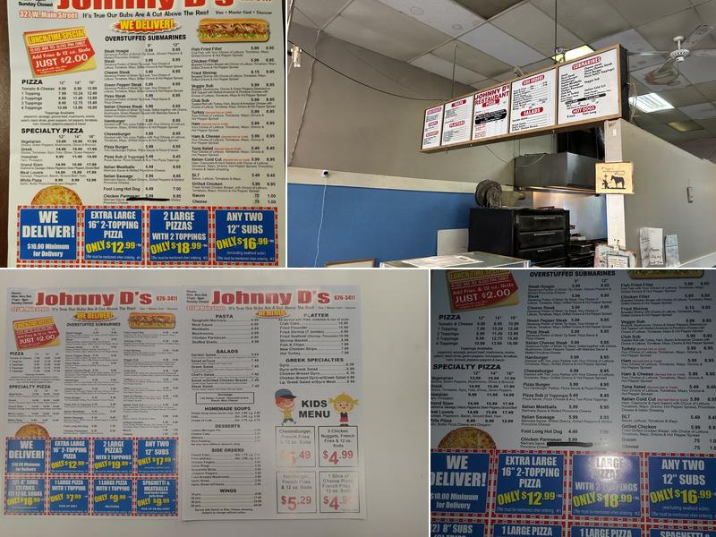 Johnny D's Pizza and Subs Menu