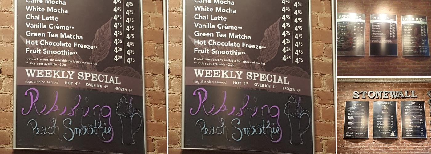 Stonewall Coffee - Clarksburg, WV Menu