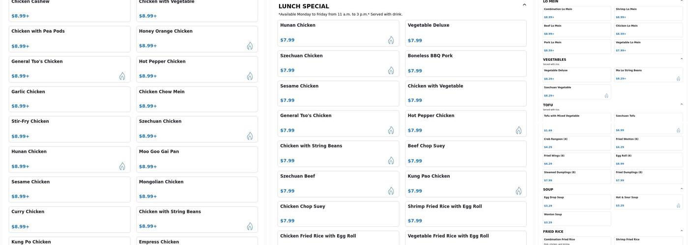 New China Express Menu