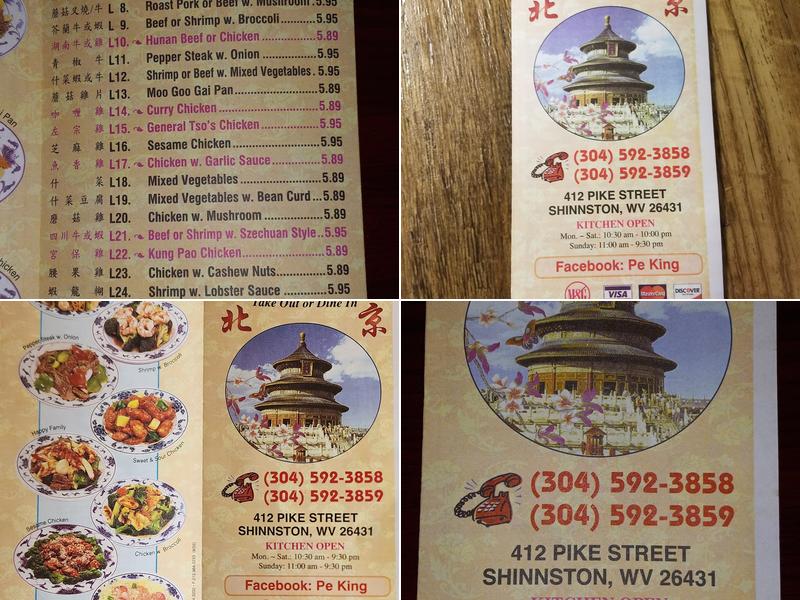 Shinnston Peking Menu