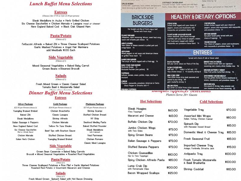 Brickside Bar & Grille Menu