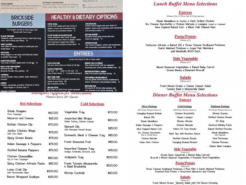 Brickside Bar & Grille Menu