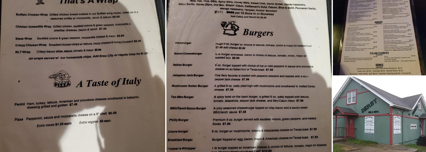 Derby Bar & Grill Menu