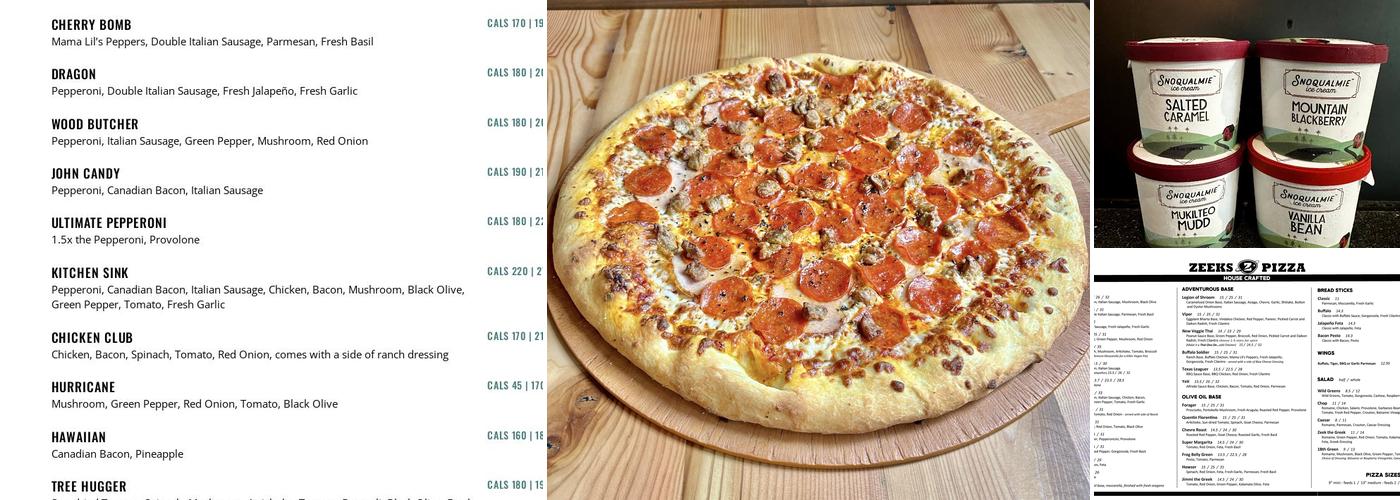 Zeeks Pizza Menu