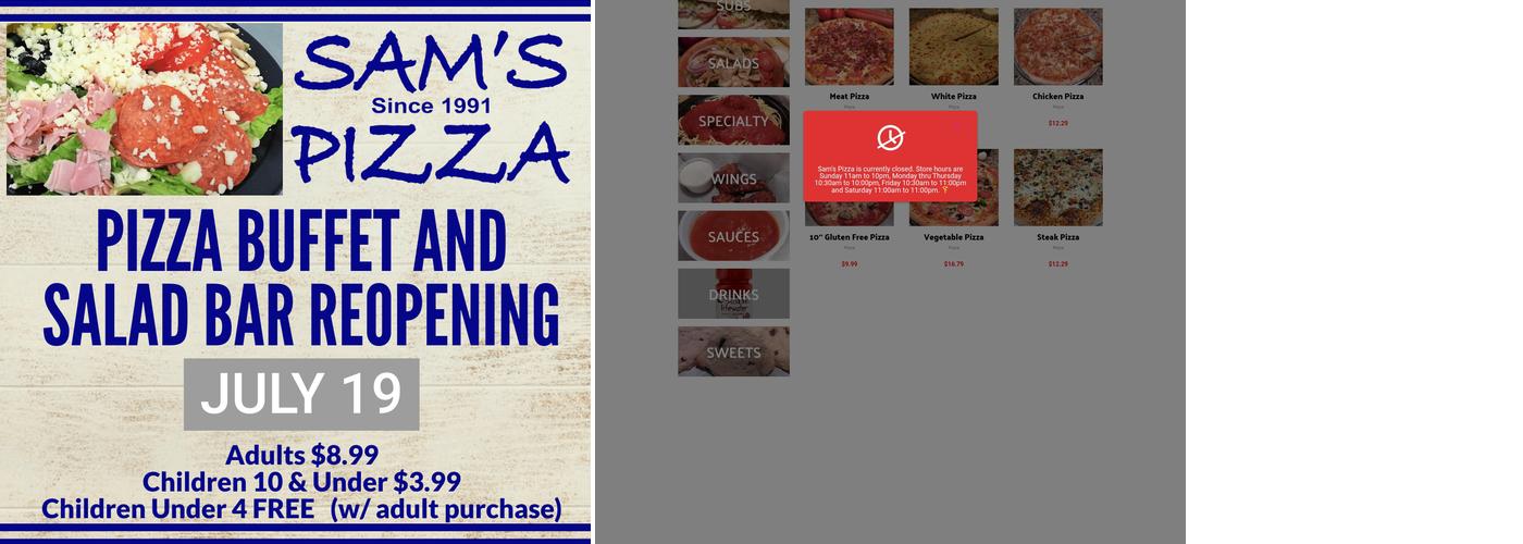 Sam's Pizza Menu