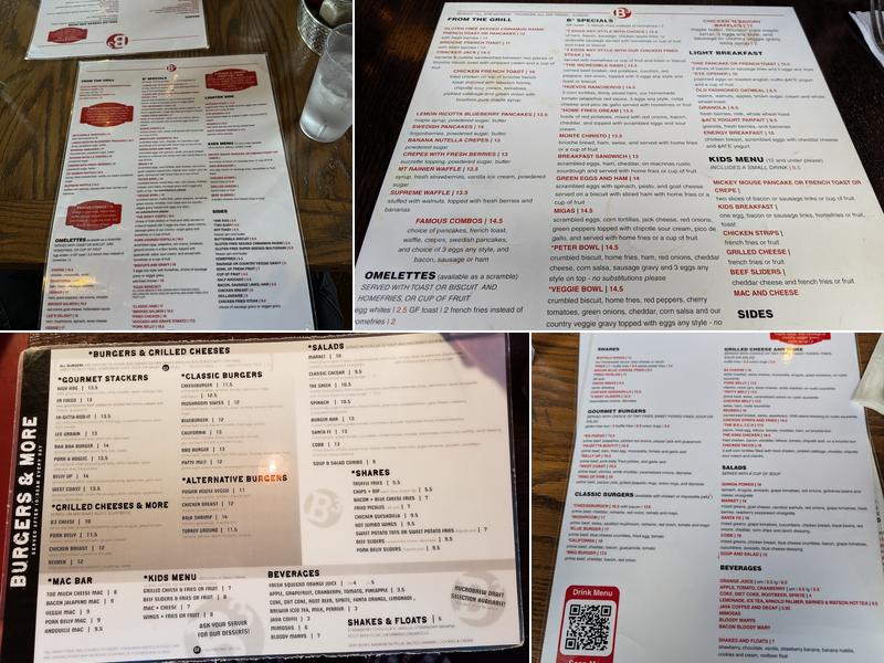 B3 Breakfast & Burger Bar Menu